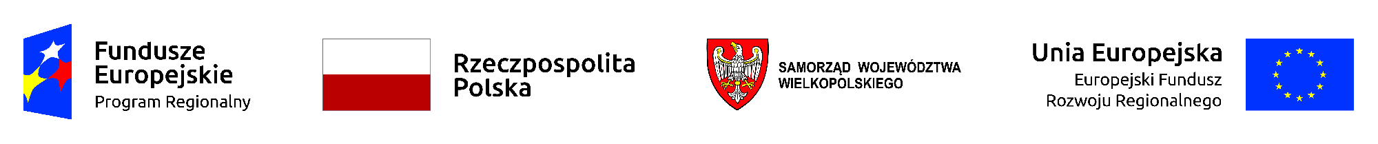 Logo UE i Flaga Polski i Godło Samorządu Województwa Wielkopolskiego